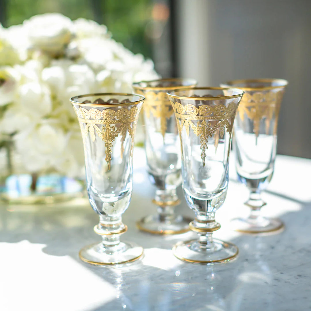 Vetro Gold Flute Glass