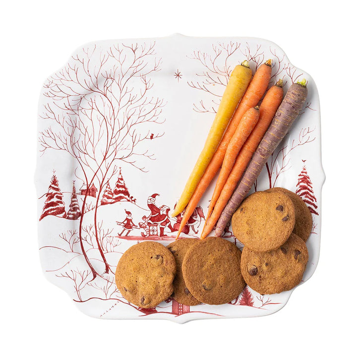 Country Estate Winter Frolic 12" Cookie Tray - Ruby