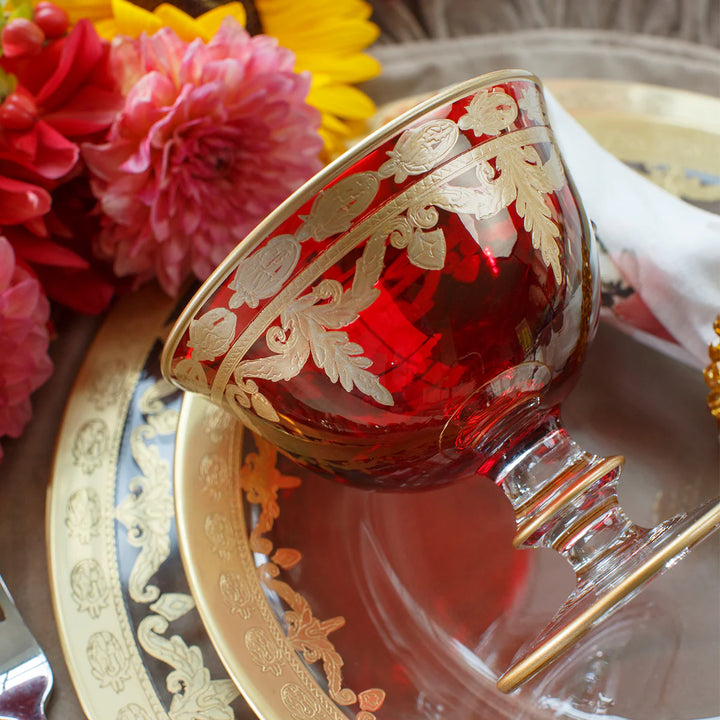 Vetro Gold Red Compote
