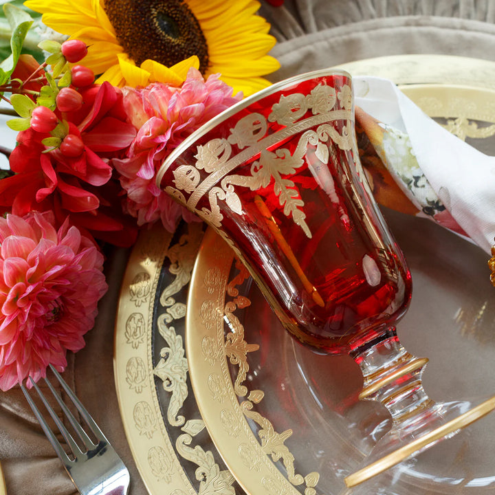 Vetro Gold Red Water/Wine Glass