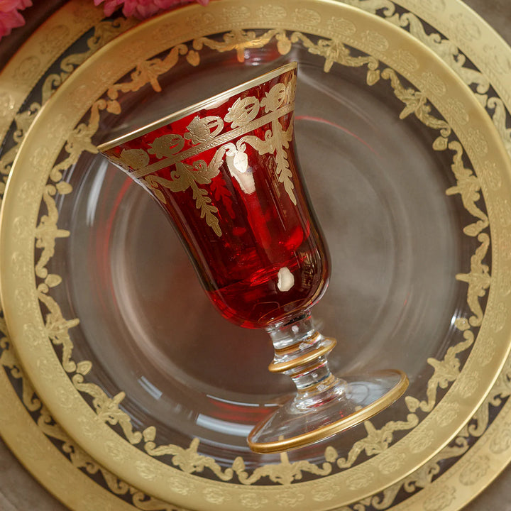 Vetro Gold Red Water/Wine Glass