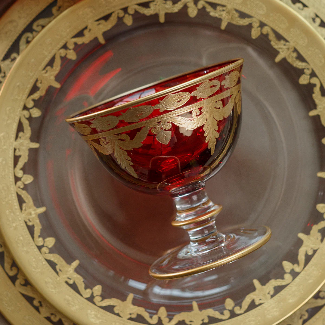 Vetro Gold Red Compote