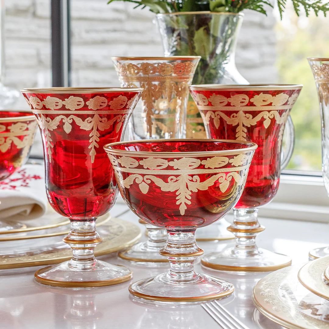 Vetro Gold Red Water/Wine Glass
