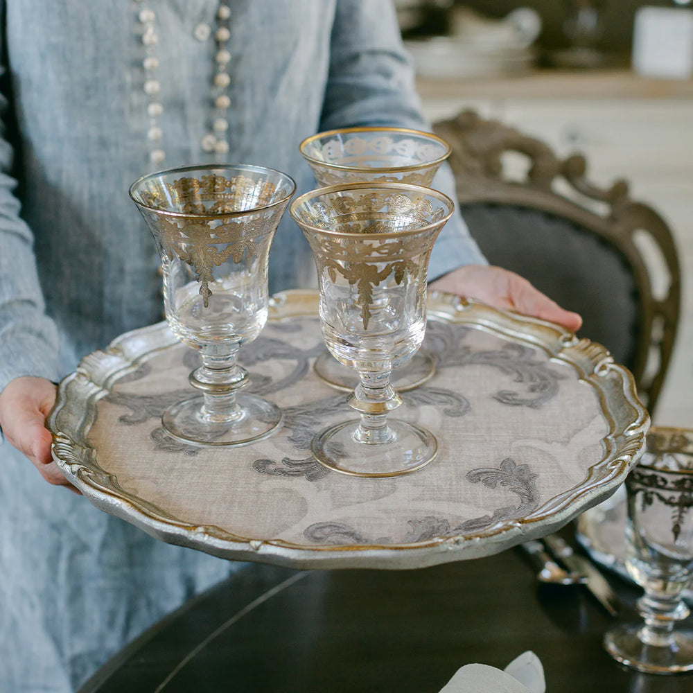 Florentino Damask Wooden Tray/Charger - Medium