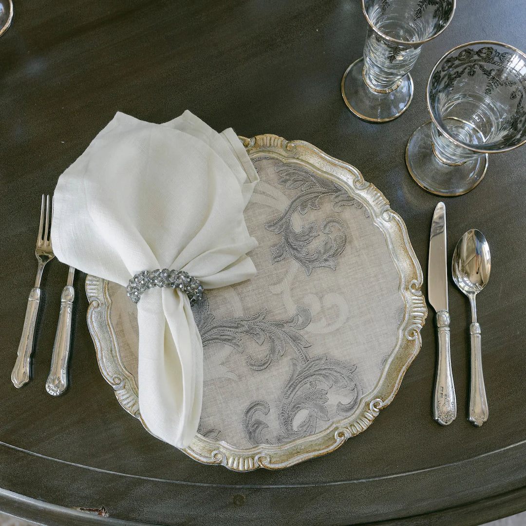 Florentino Damask Wooden Tray/Charger - Medium