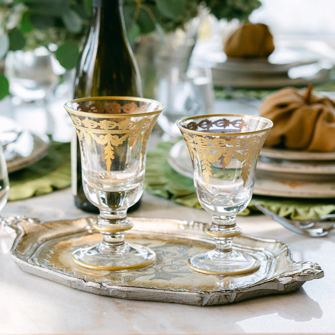 Florentino Wooden Tray Antique Silver/Gold