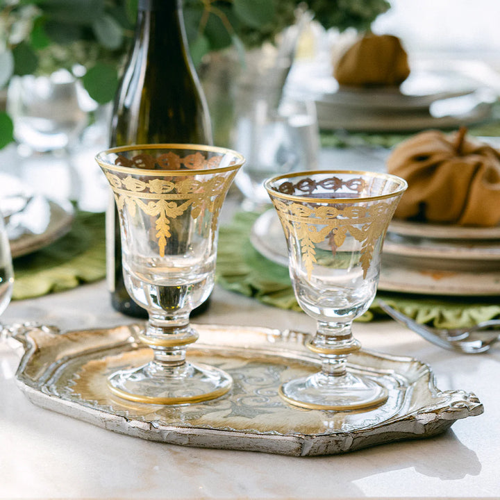 Florentino Wooden Tray Antique Silver/Gold