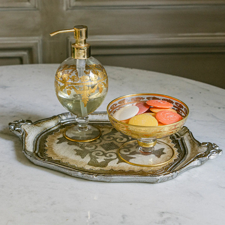 Florentino Wooden Tray Antique Silver/Gold