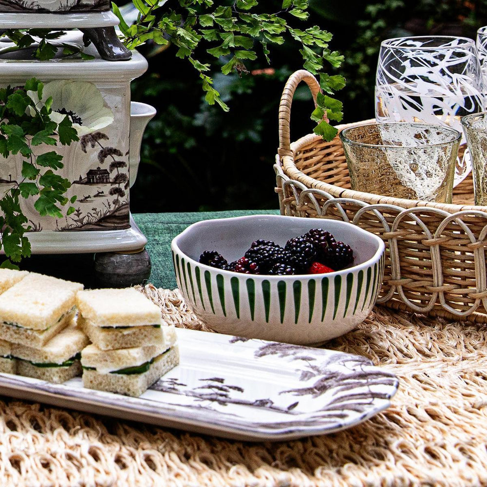 Sitio Stripe Cereal/Ice Cream Bowl - Basil