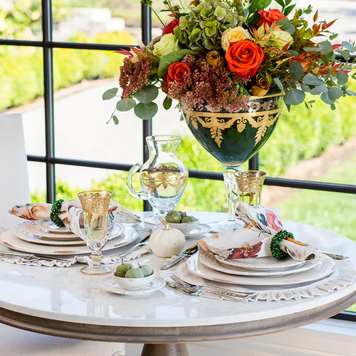 Vetro Platinum/Gold Tall Footed Compote
