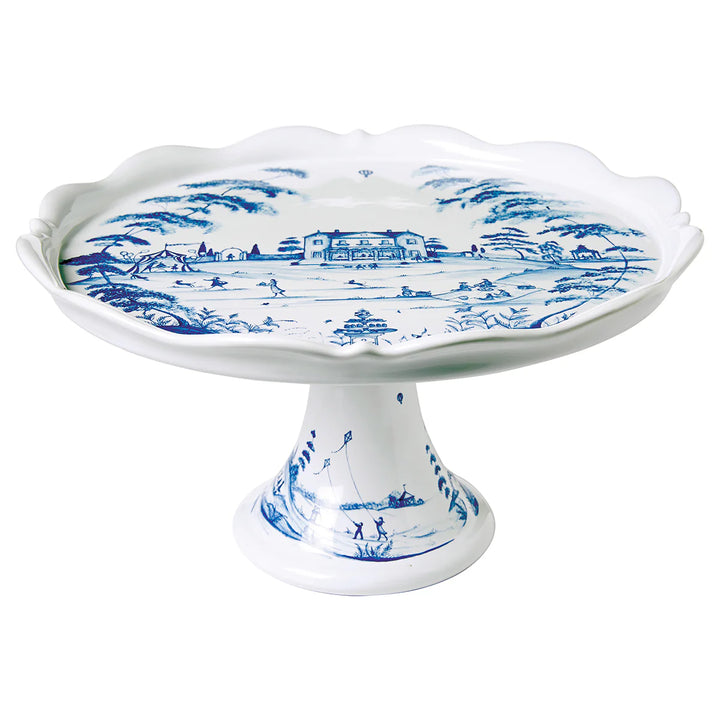 Country Estate Cake Stand -  Delft Blue