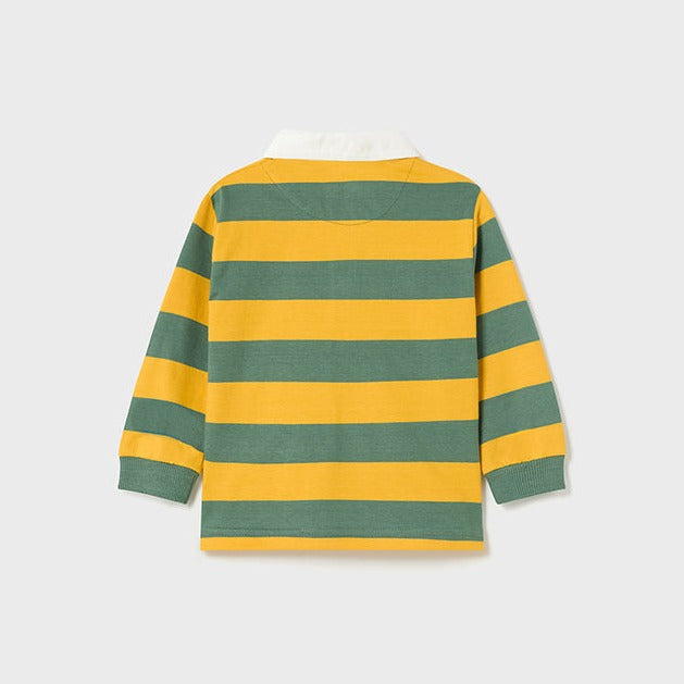 Green & Yellow Stripe Long Sleeve Polo