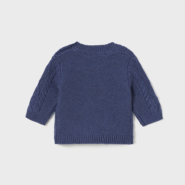 PREORDER - Newborn Braided Sweater - Eclipse Blue