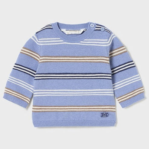 Newborn Baby Waterfall Blue Striped Sweater