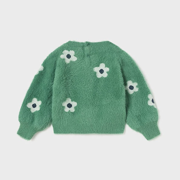 Baby Girl Pine Jacquard Sweater