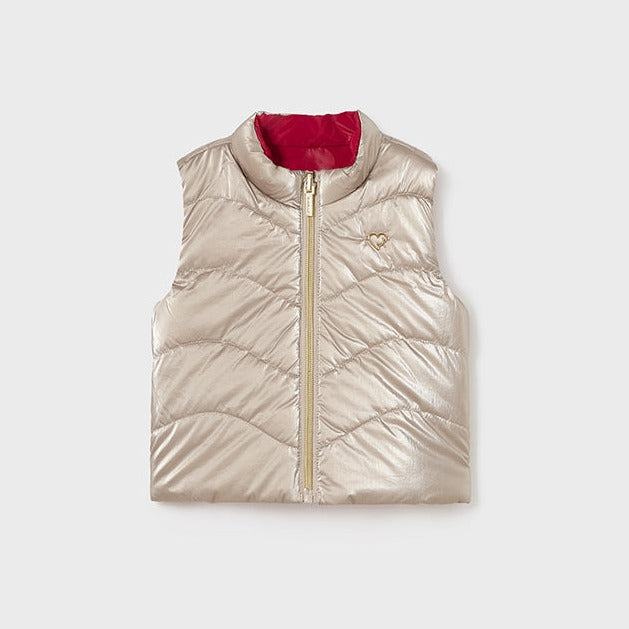 Baby Girls Sepia-Red Reversible Vest