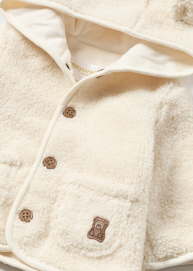 Newborn Ivory Faux Wool Coat