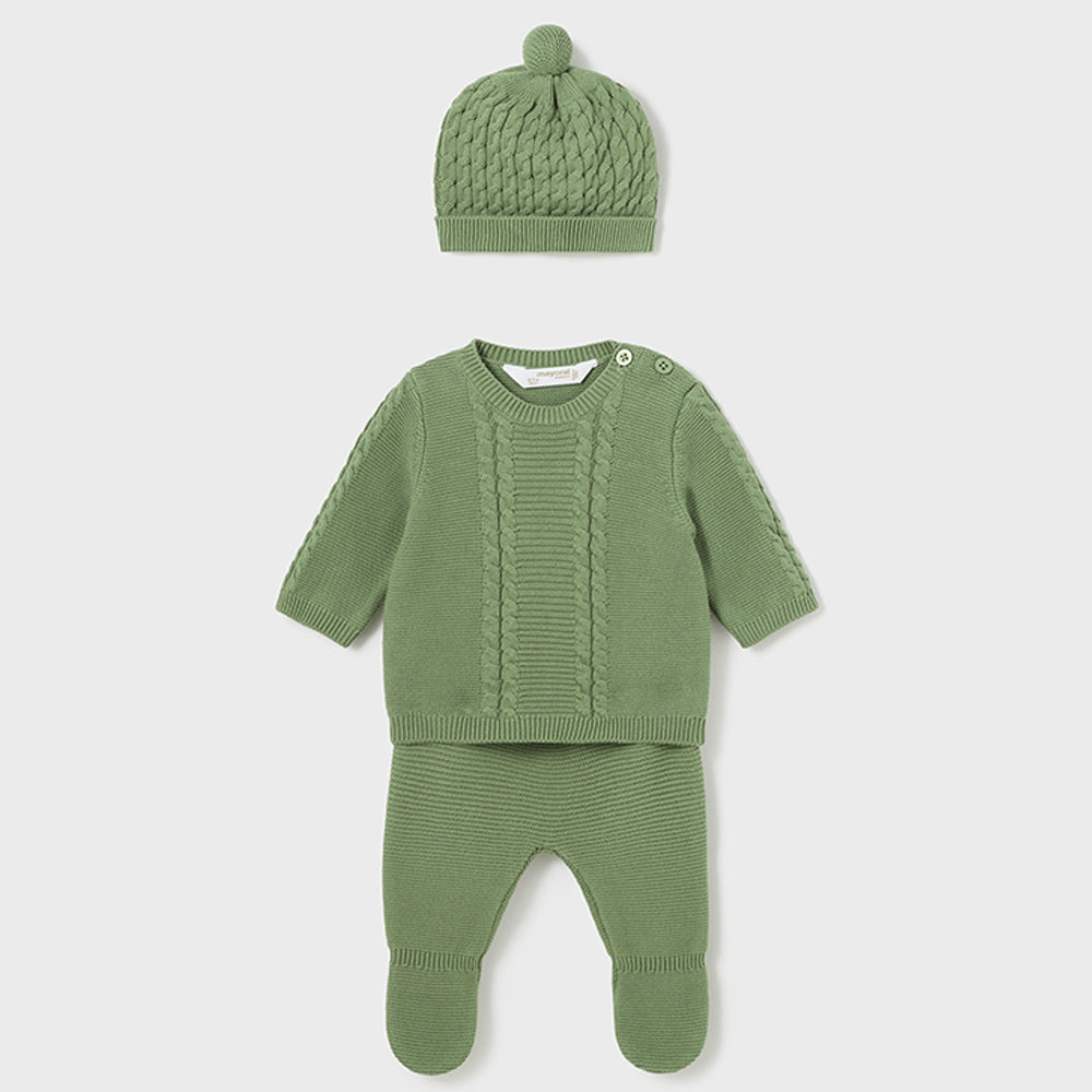 Newborn Clover Green 3-Piece Knit Set