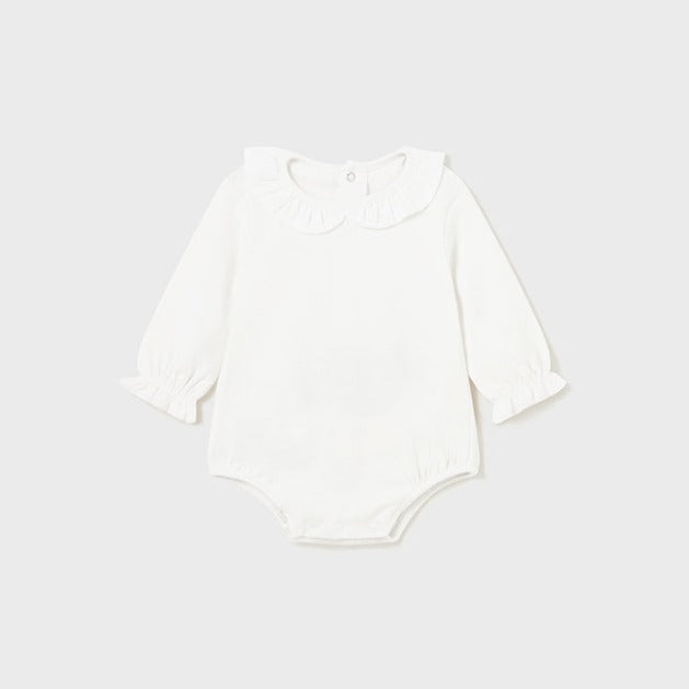Newborn White Ruffled Body Suit
