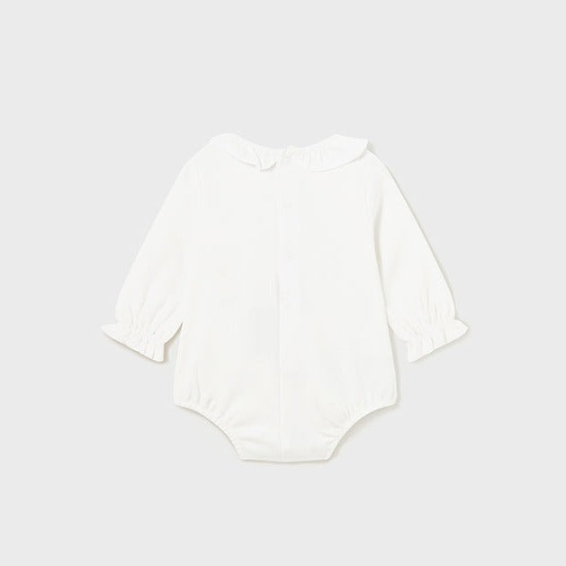Newborn White Ruffled Body Suit