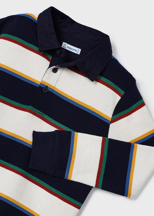 Dark Night Long Sleeve Stripe Polo
