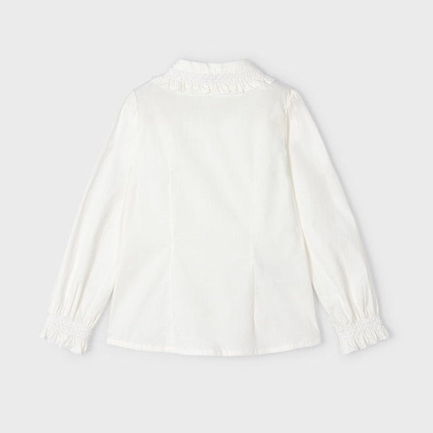 Off White Long Sleeve Poplin Blouse