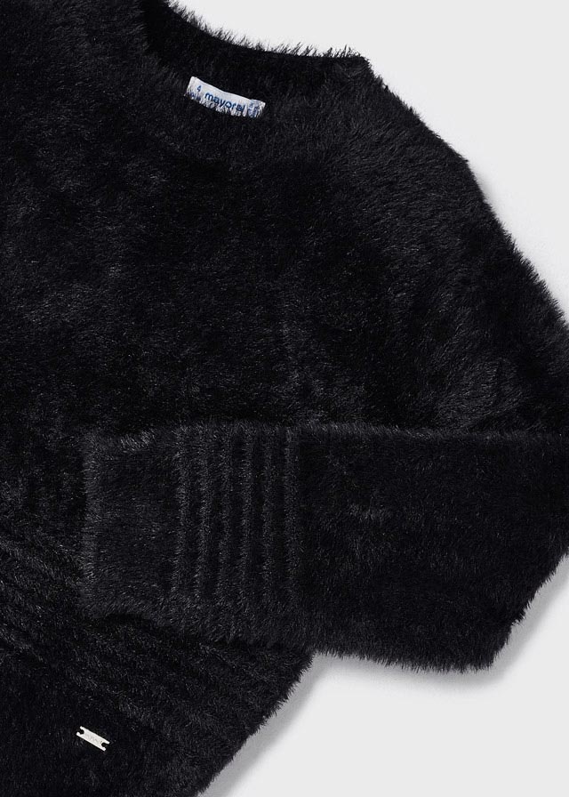 Black Faux Fur Sweater