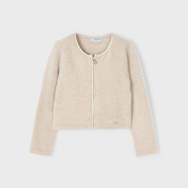 Girls Dune Faux Fur Zip-Up Sweater