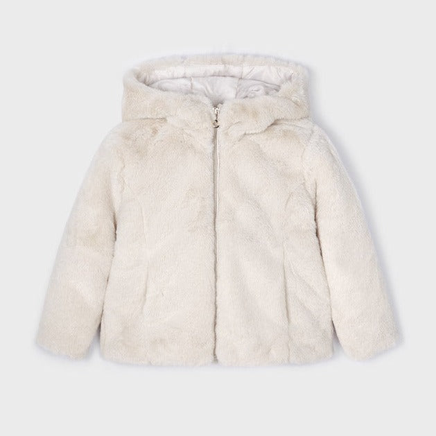 Oat Faux Fur Hooded Coat