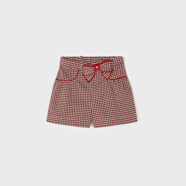 Red Jacquard Knit Skort