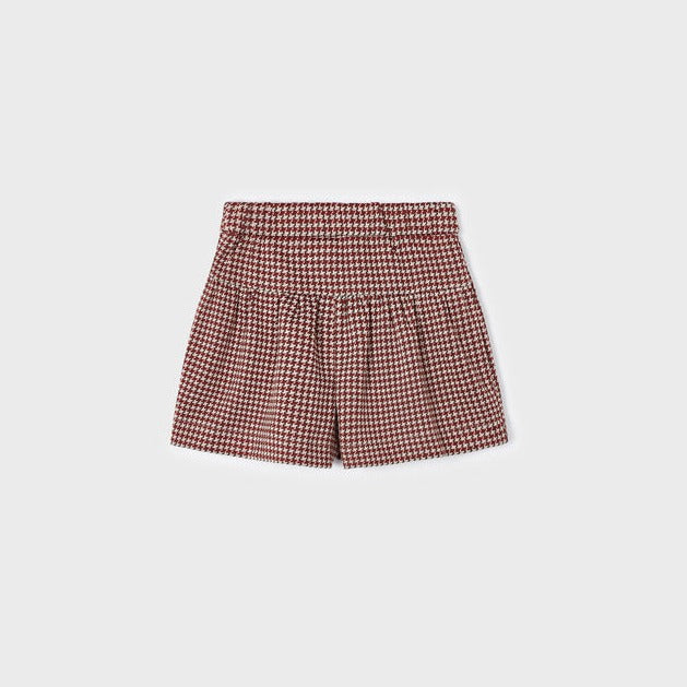 Red Jacquard Knit Skort