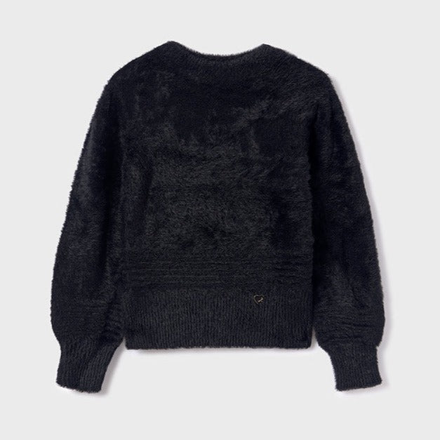 Faux Fur Sweater - Black