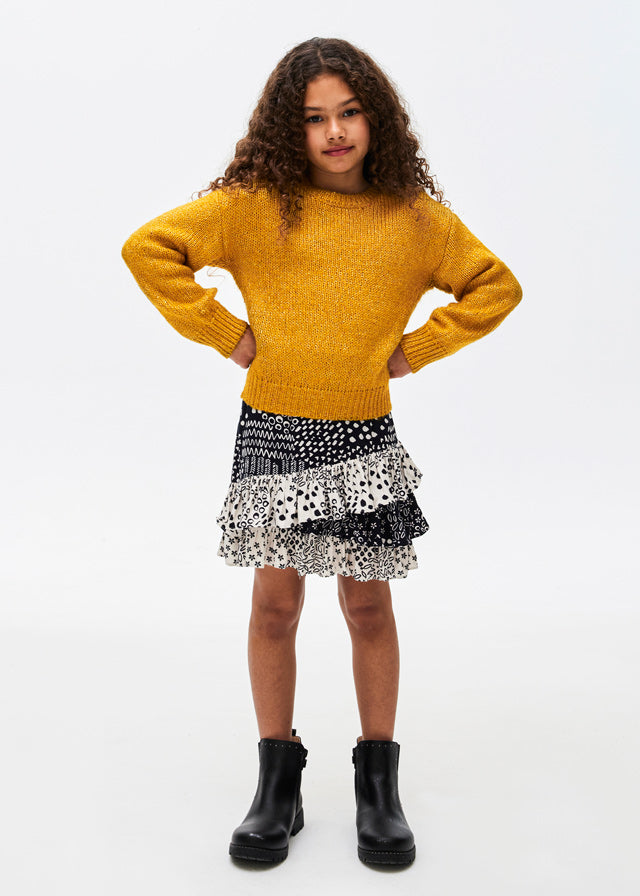 Mustard Sequined Knit Sweater
