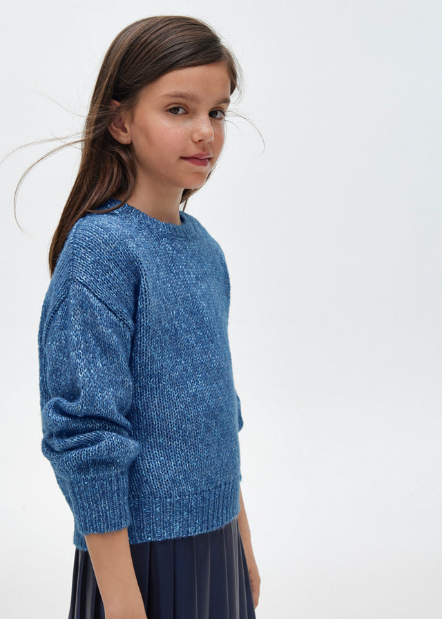 Indigo Sequined Knit Sweater