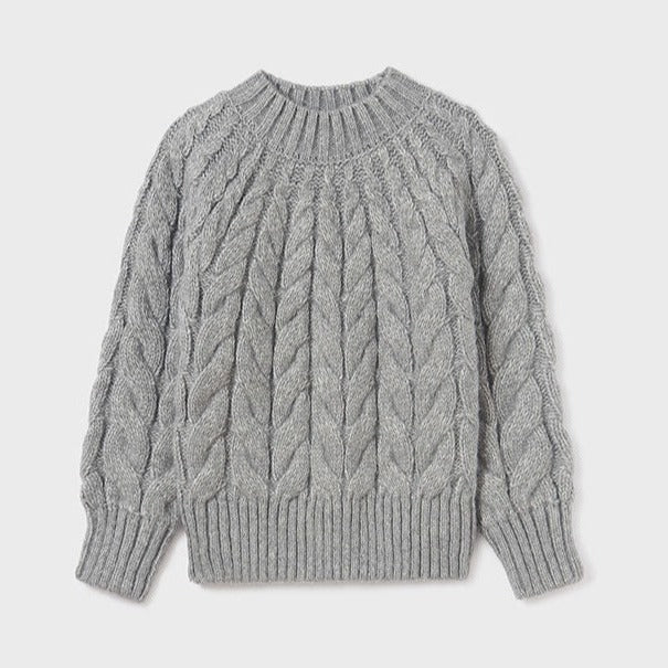 Silver Braided Knit Sweater