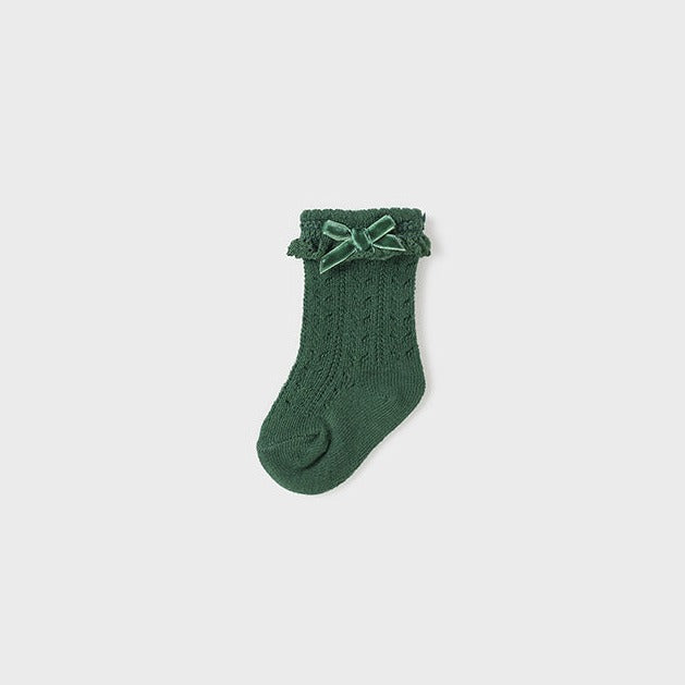 PREORDER - Newborn Openwork Socks - Pine