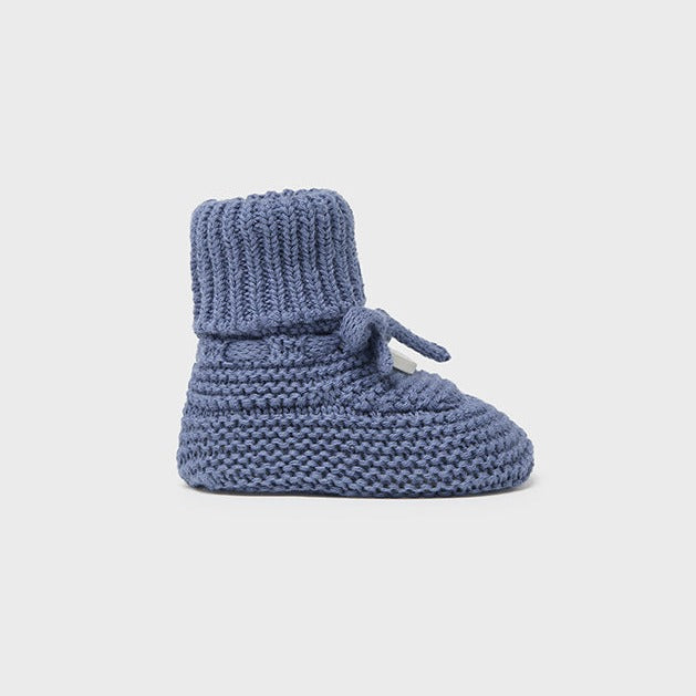 Knit Booties - Winter Blue