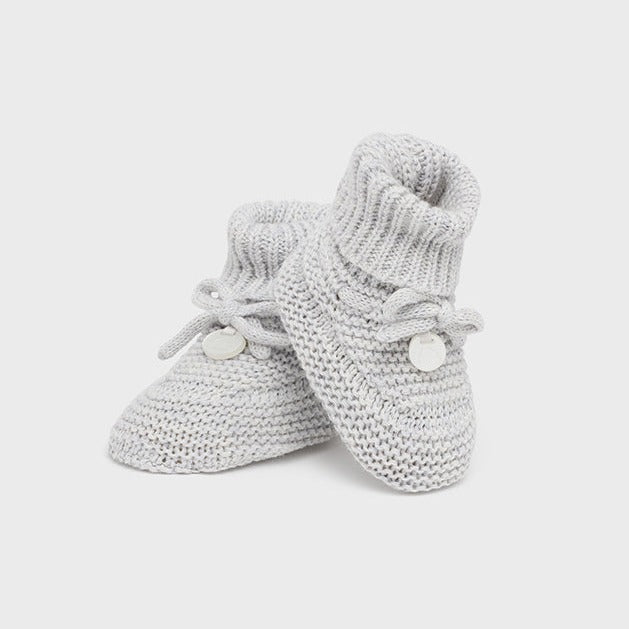 Knit Booties - Light Grey