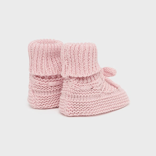 PREORDER - Newborn Knit Booties - Baby Rose