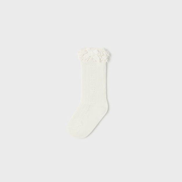 Ruffle Long Socks - Off White