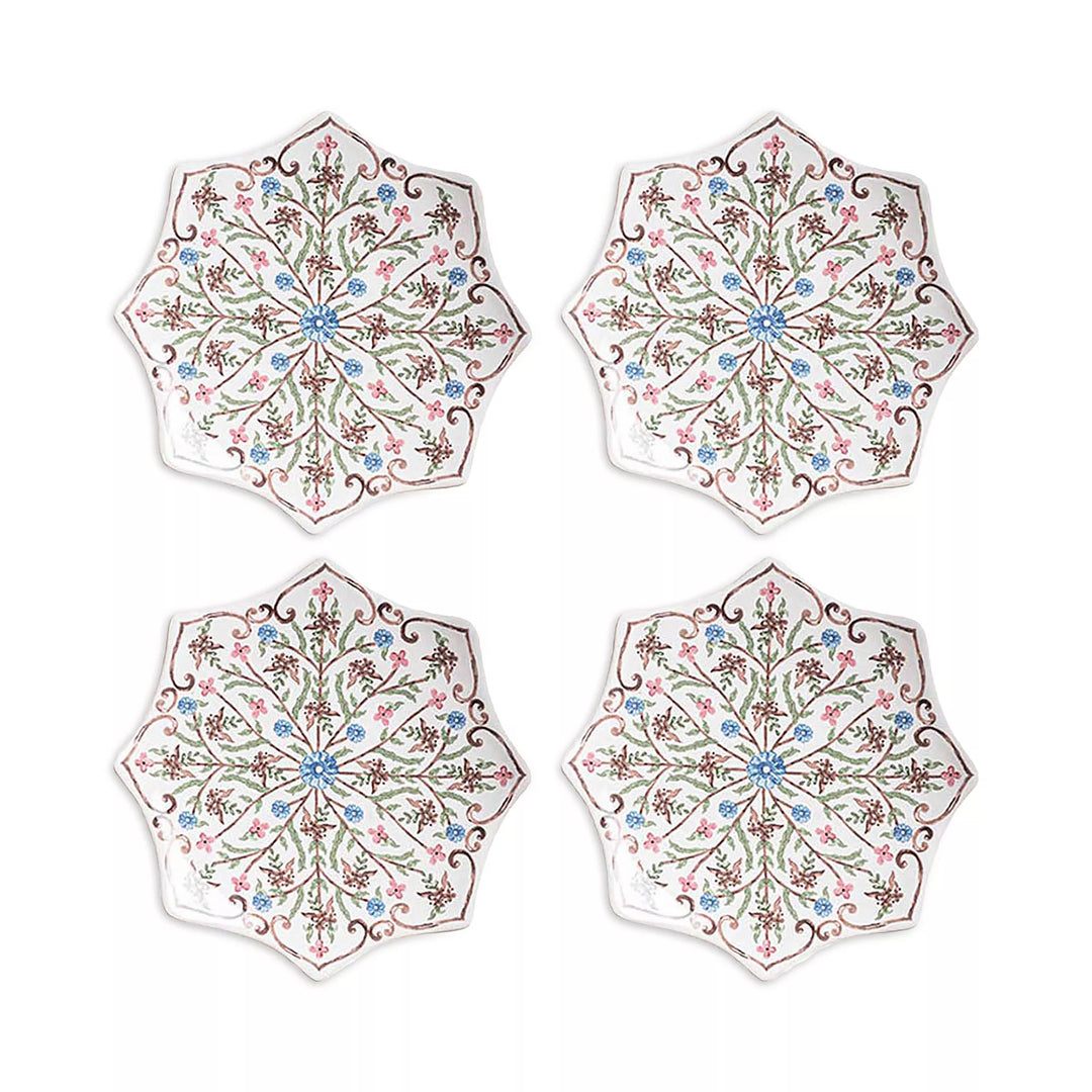 Villa Seville Scalloped Side/Cocktail Plate Set/4 - Chambray