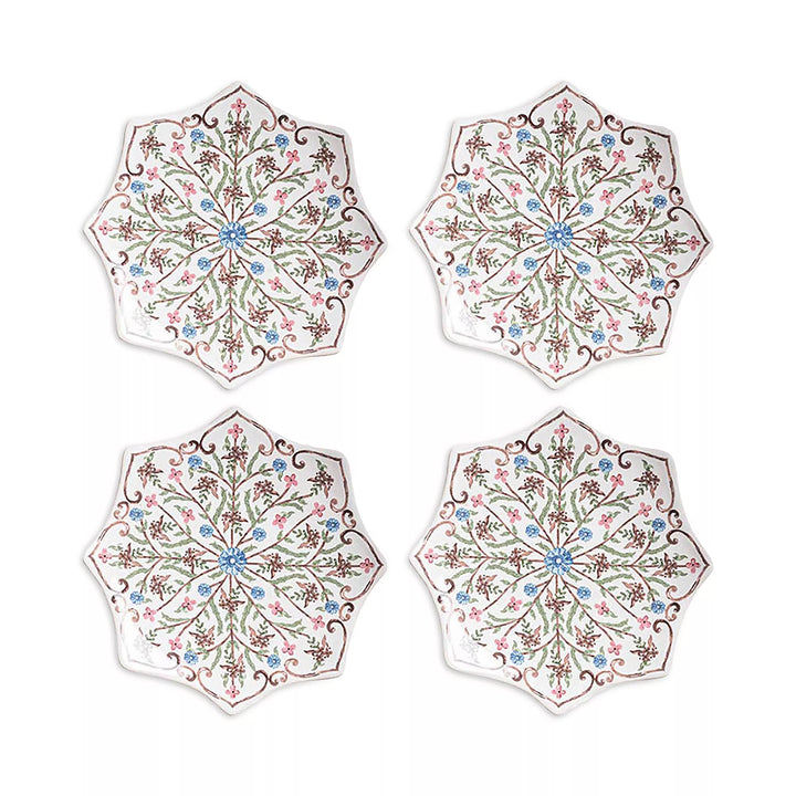 Villa Seville Scalloped Side/Cocktail Plate Set/4 - Chambray