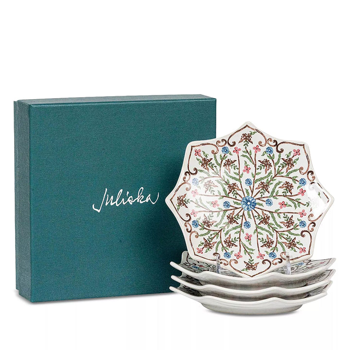 Villa Seville Scalloped Side/Cocktail Plate Set/4 - Chambray