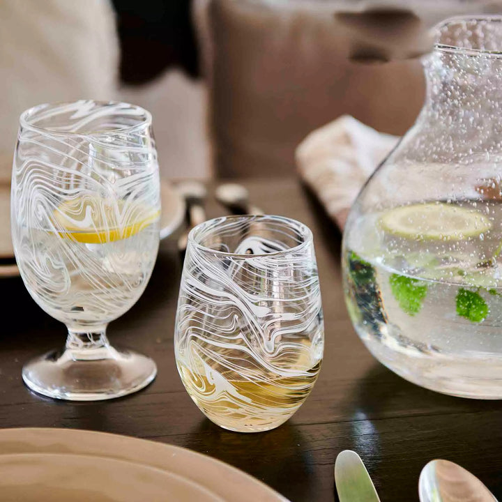 Puro Marbled Goblet - White