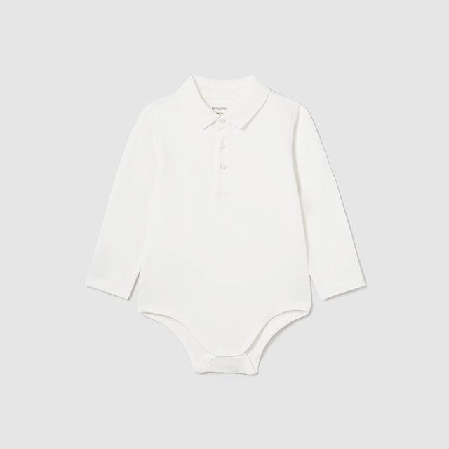 Cream Long Sleeve Polo Bodysuit