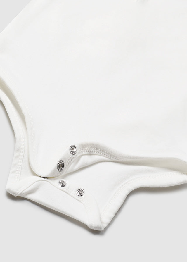 Cream Long Sleeve Polo Bodysuit