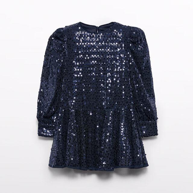 Navy Blue Sequin Dress