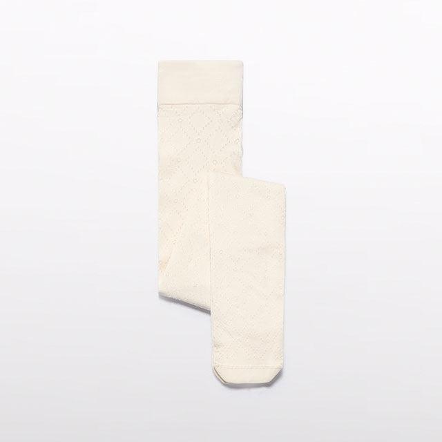 Cream Jacquard Tights