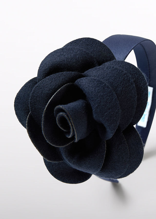 Navy Flower Headband