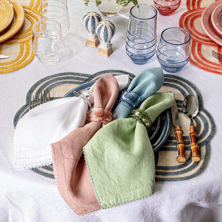 Berry Scallop Napkin Set/4 - White
